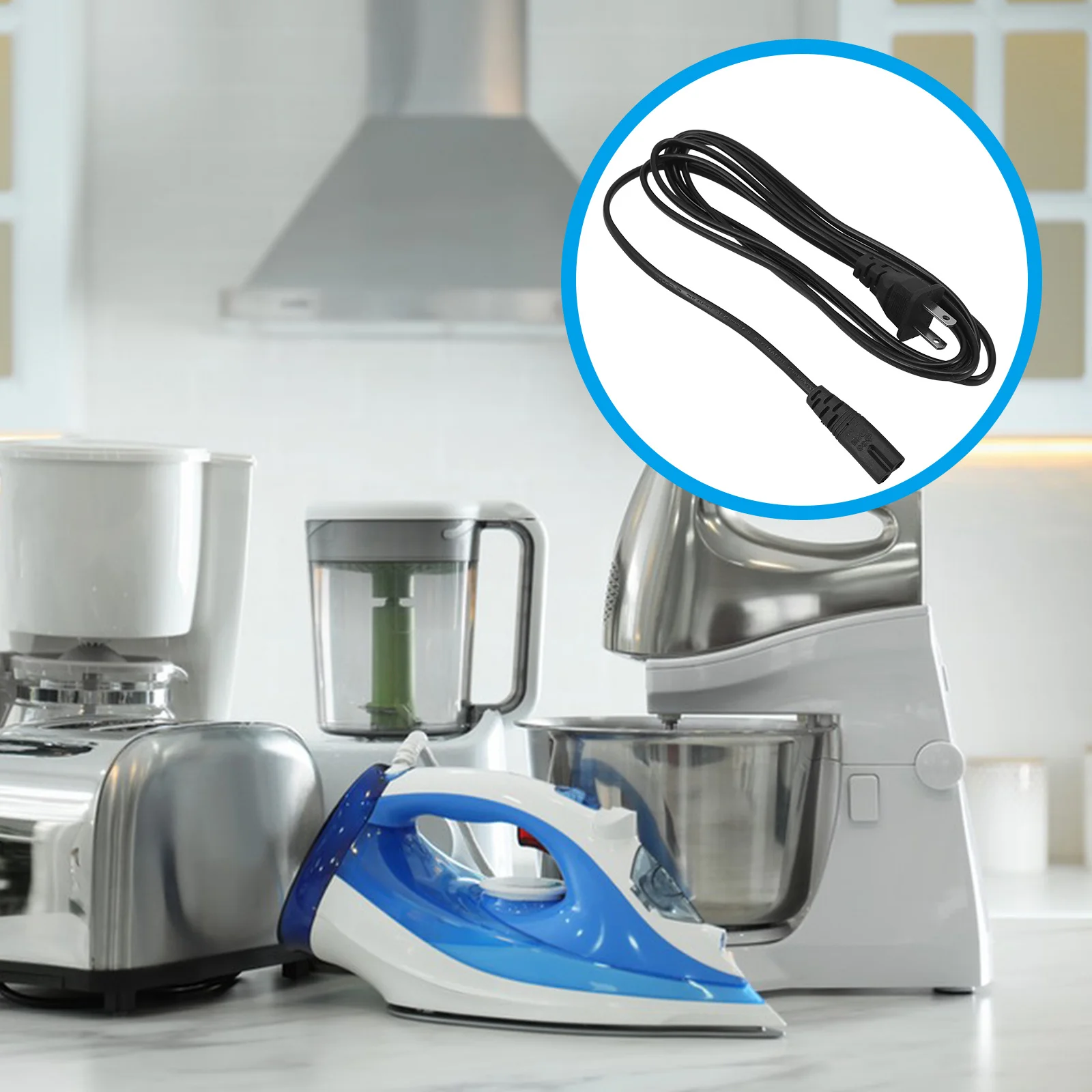 

4Pcs 2-Prong Power Cord Replacement for Home Appliances Tvs Computers Printers PVC Copper Safe Durable Power Cord