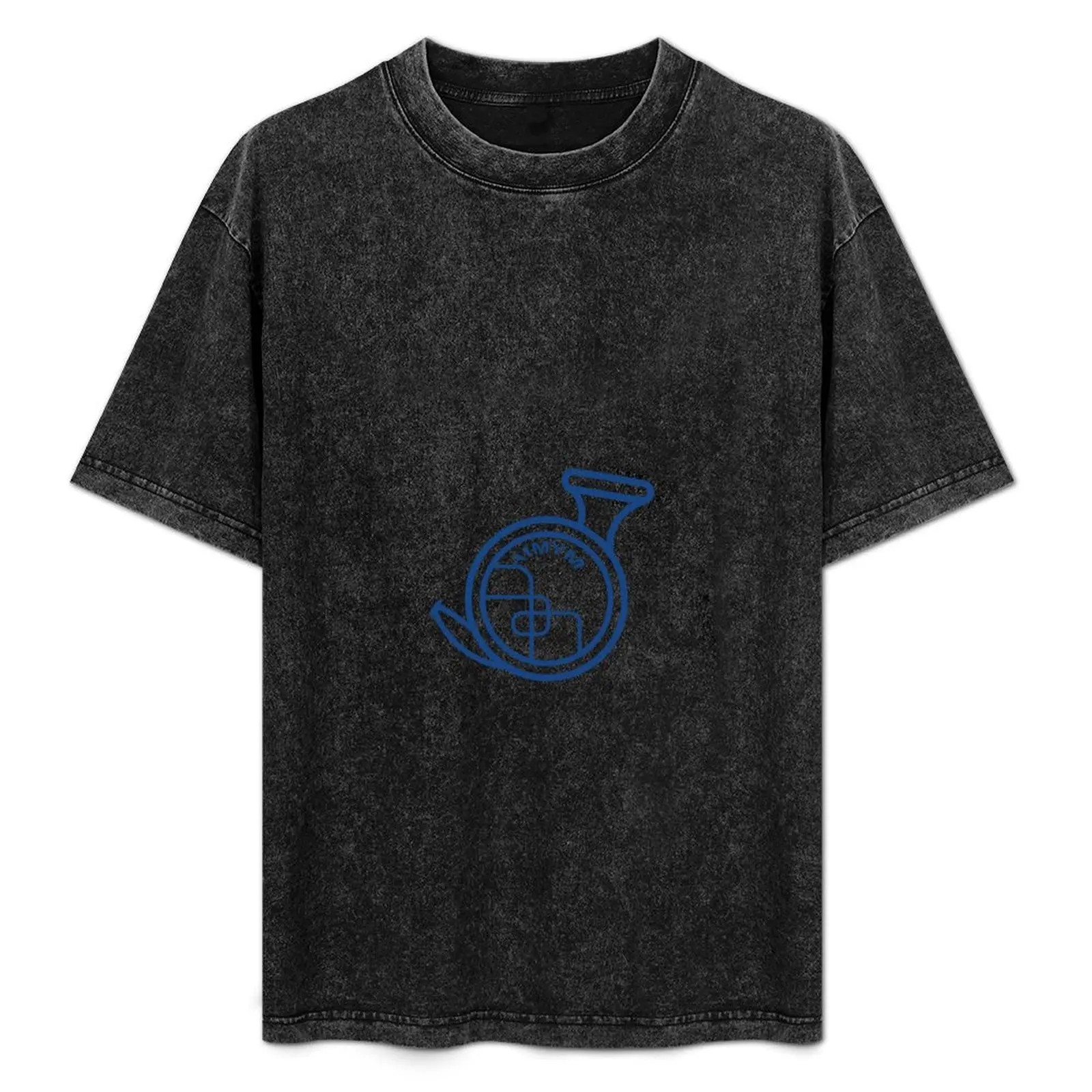 

blue french horn T-Shirt Classic Basic Casual T-Shirt