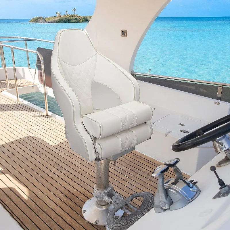 

Deluxe Bucket Boat Seats Custom Logo HIgh Back Flipup Boat Seat Marine