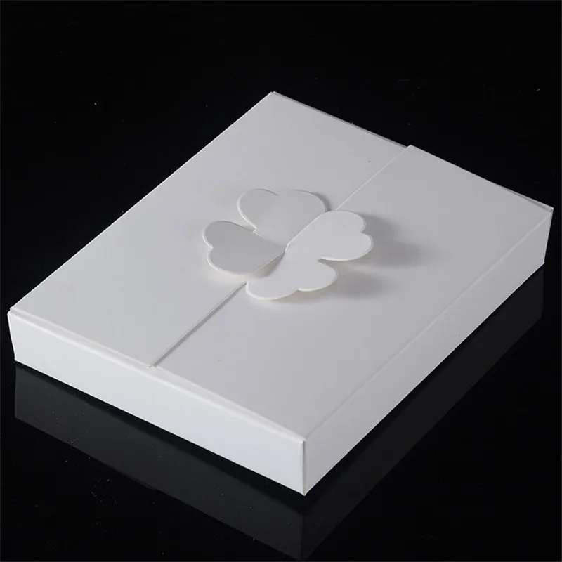 

150pcs/lot Kraft Paper Gift Boxes Cake Knife and Fork Packing Box DIY Handmade Blank Favor Clover Paper Boxes16*12.6*2.5cm