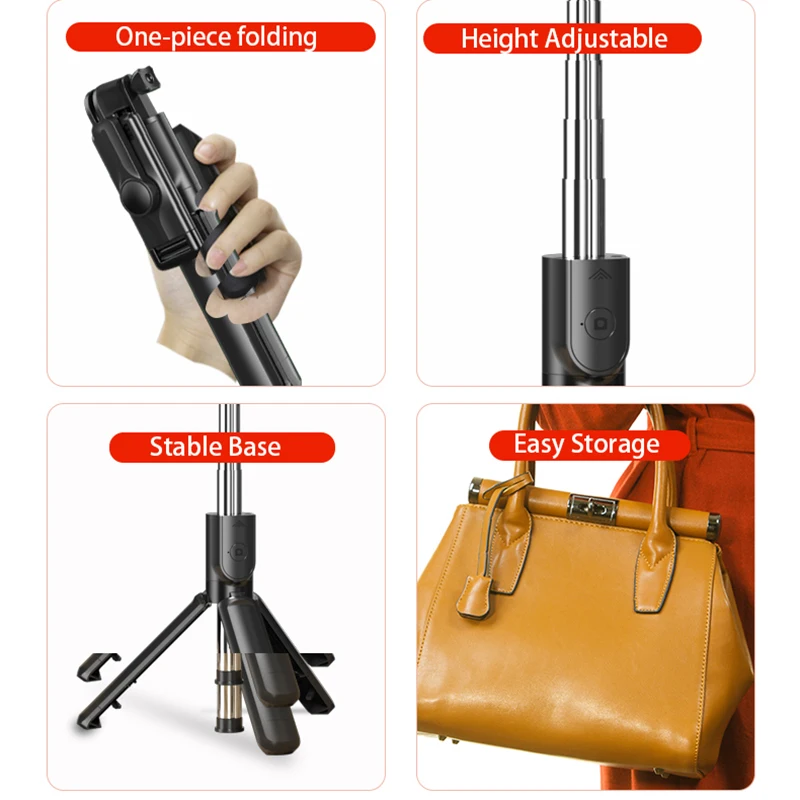 Portable Wireless Bluetooth 360° Rotation Shot Selfie Stick Phone Gimbal Stabilizer Tripod Flexible Stabilizer Remote Control