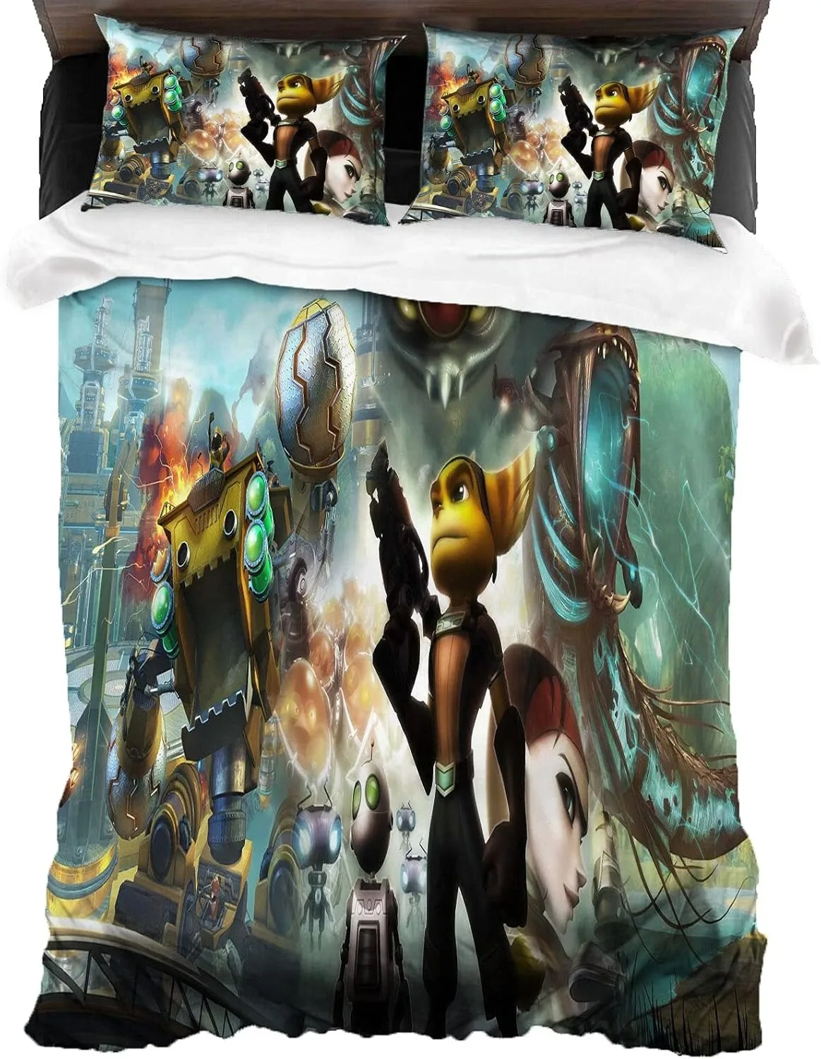 set-di-biancheria-da-letto-con-federa-cartoon-ratchet-clank-decorazione-per-camera-da-letto-per-adulti-ragazzi-e-ragazze-per-bambini-singolo-doppio-di-grandi-dimensioni
