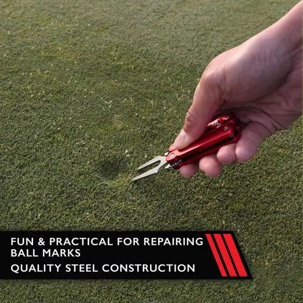 Golf Alloy Forks - Golf Divot Repair Tool, Metal Foldable Butterfly Divot Tool with Bottle Opener, Golf Course Essential gift