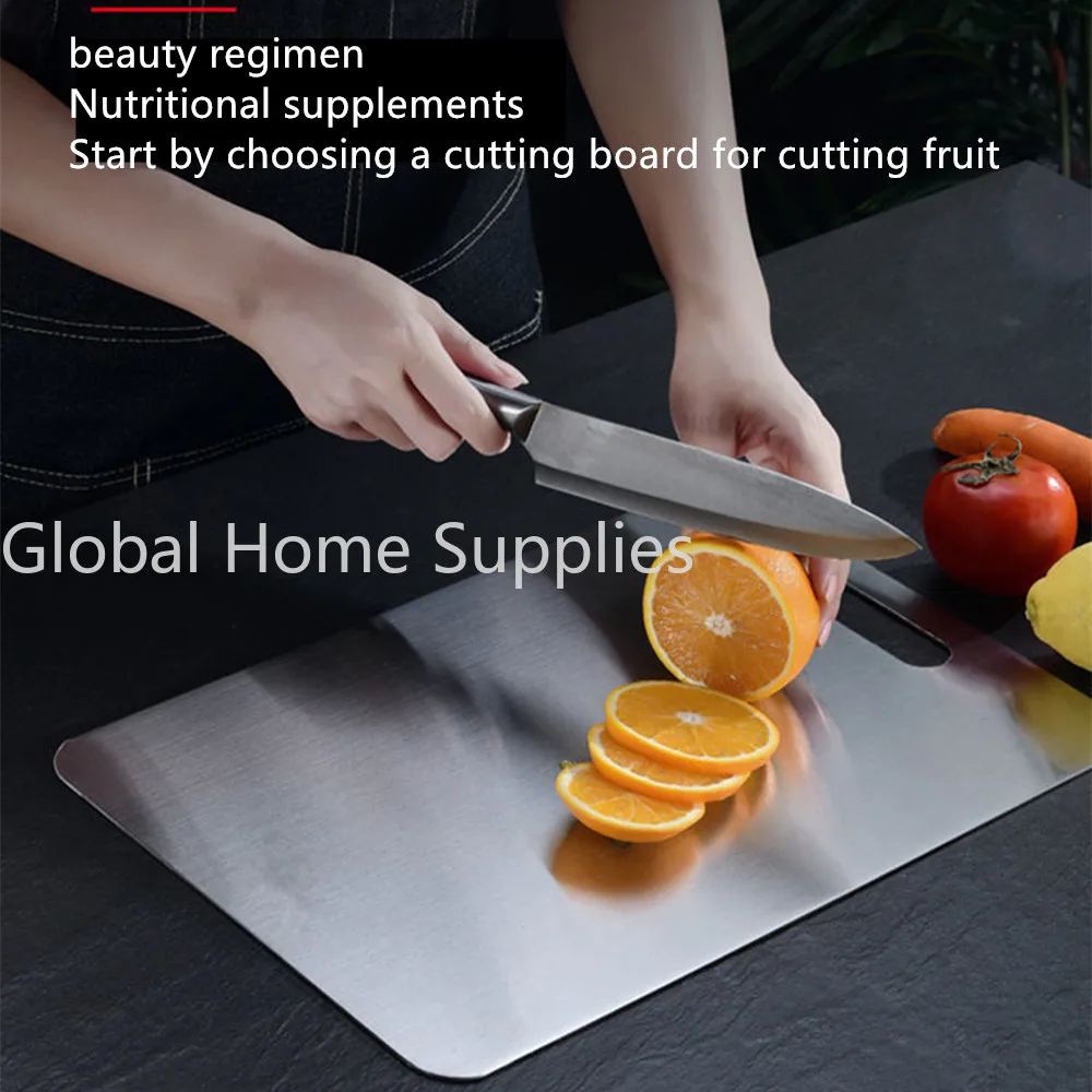 

Stainless Steel Cutting Board Home Kitchen Rectangular Board Sterile Mildew Proof Fruit Vegetable Meat Chopping Board