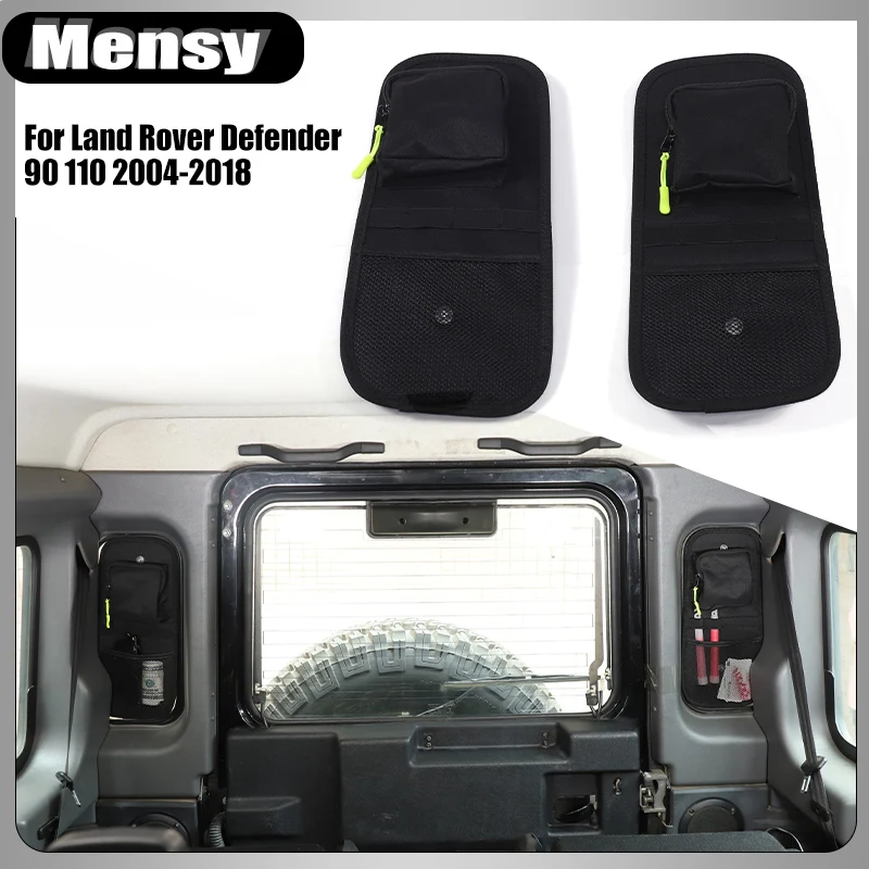 

For Land Rover Defender 90 110 2004-2018 Car rear tailgate side window multifunctional storage hanging bag Auto Accessories 2Pcs