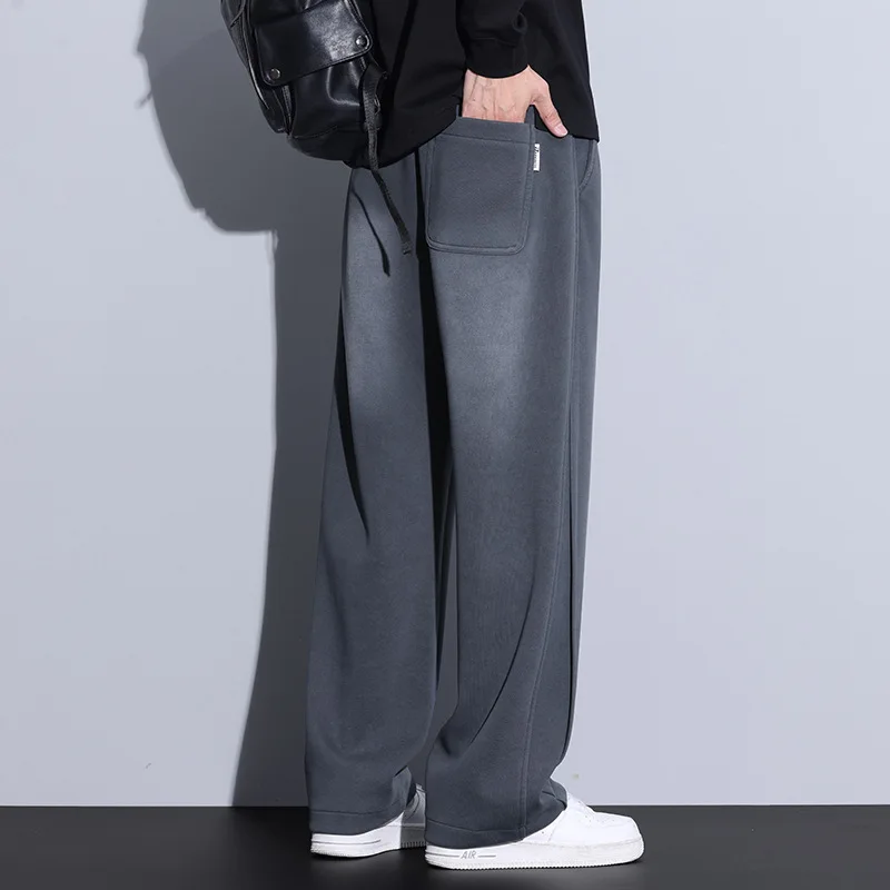 High Quality Men's Sports Pants Cotton Feel All New Wide Leg Casual Pants Adult Gentleman Comfortable Loose Senior High-end