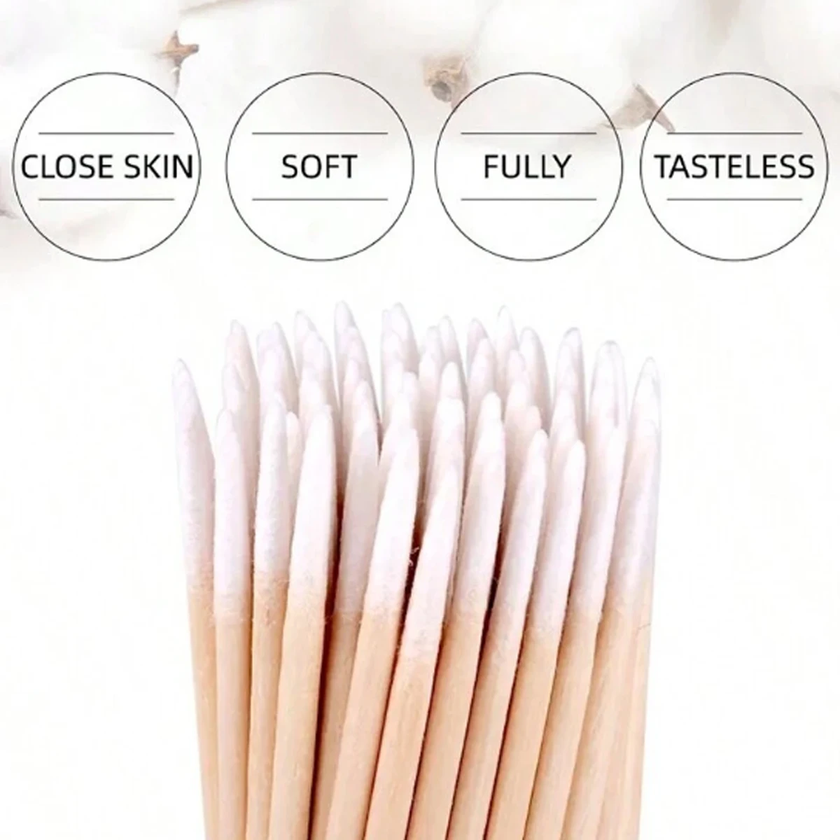 Disposable Cotton Swab Wooden Handle Convenient Pointed Cotton Swab Eyes Eyebrows Lips Makeup Decoration Cleaning Products