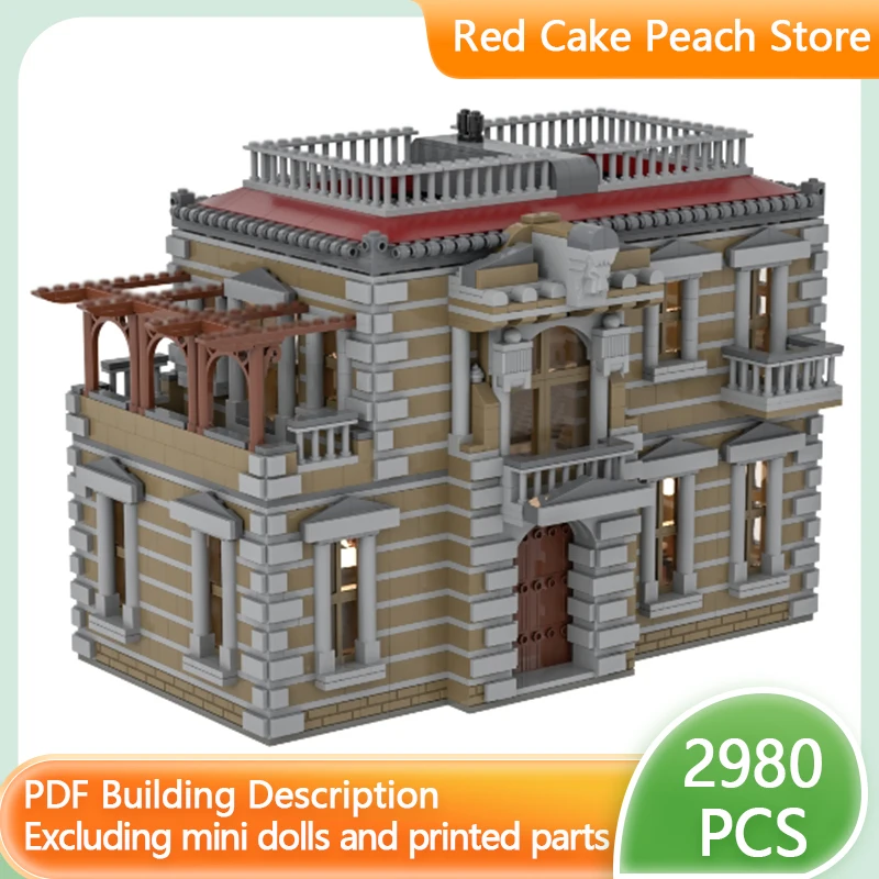 

Модель города, вид на улицу, MOC, строительные кирпичи, город, жилая вилла, модульная технология, детские праздничные подарки, сборные игрушки, костюм