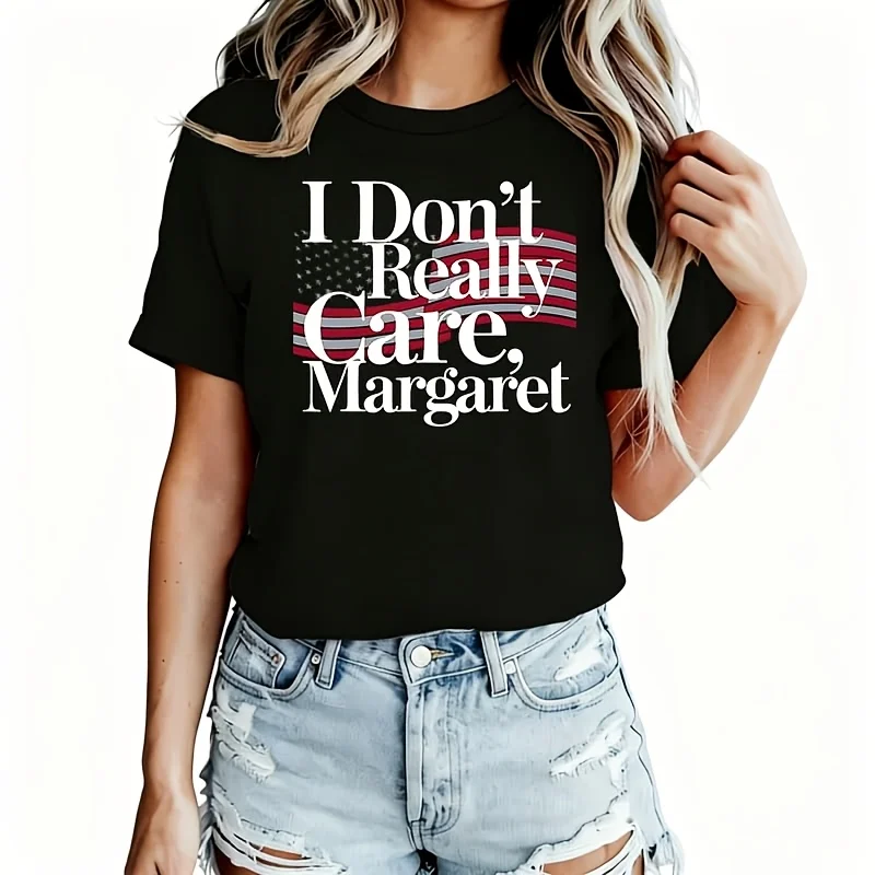 I Dont Really Care Margaret Women's T-Shirt 100% Cotton Funny Graphic Short Sleeve Tee Novelty Shirt Casual Crew Neck Top S-5Xl