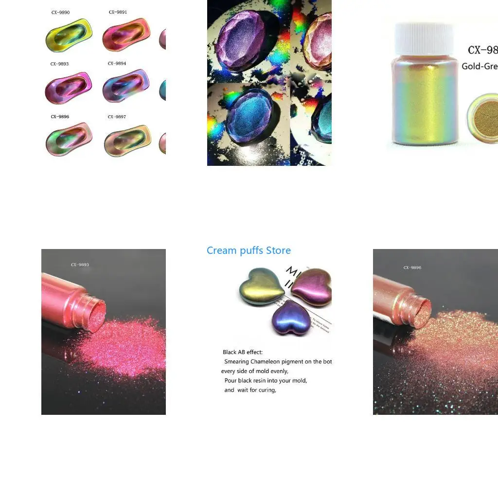 50LE 8 Colors Mica Resin Pigment Rainbow Pearl Powder Epoxy Mold Glitter Colorant