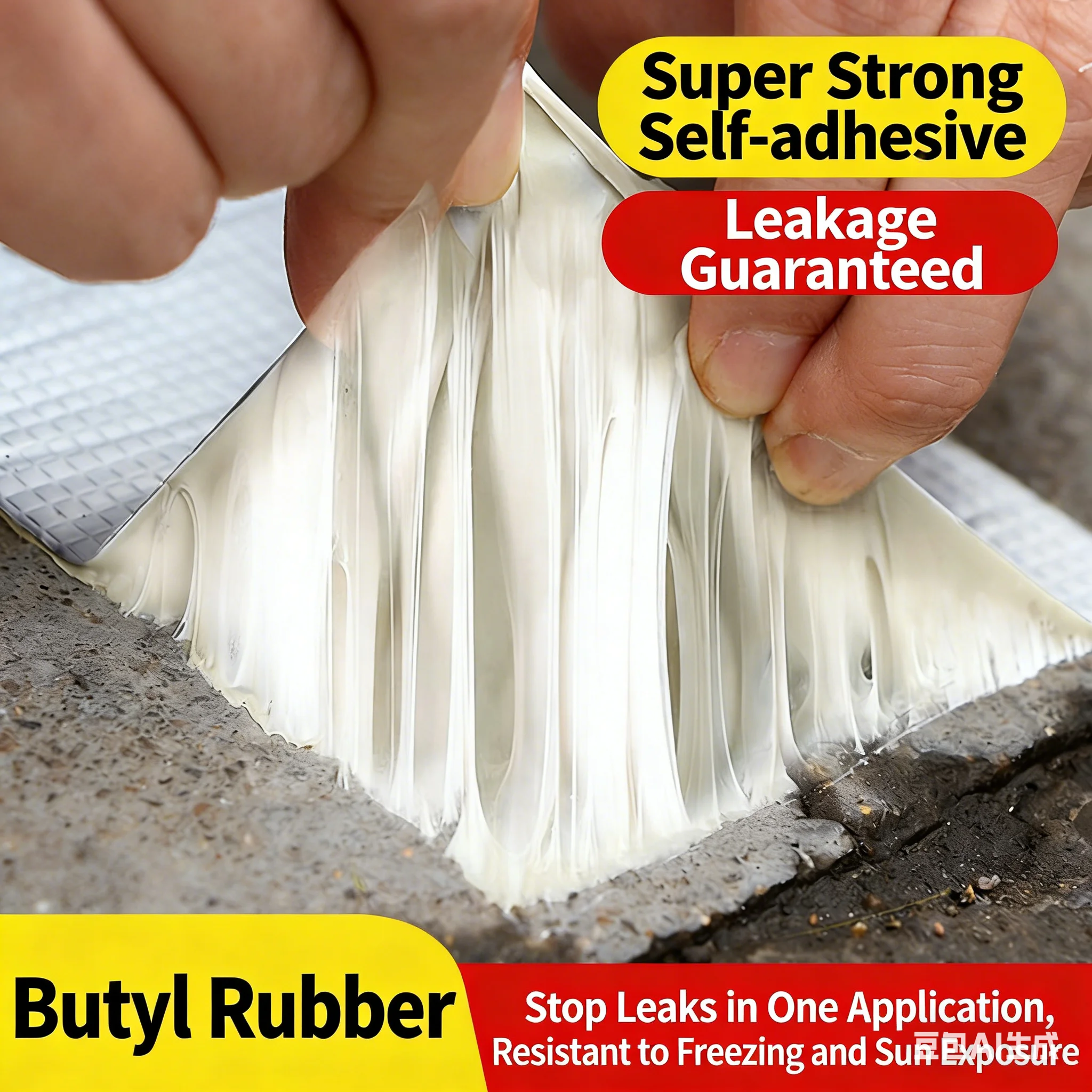Aluminum Foil Butyl Rubber Tape 5m Super Strong Waterproof Tape Self Adhesive Sealant Tape for Roof Pipe Crack Repair