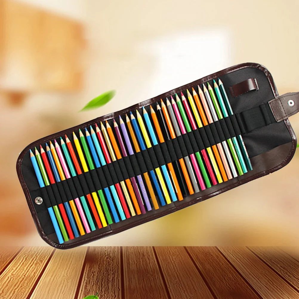 

Rollup Pencil Case Colored Pencils Canvas Storage Pouch Organizer 48 Slots Space Saving Portable Color Pencil Holder