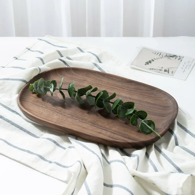 

Irregular Shaped Wood Tray, Solid Black Walnut, Food Serving Plate, Stylish Kitchen Essential, Snack and Fruit Server