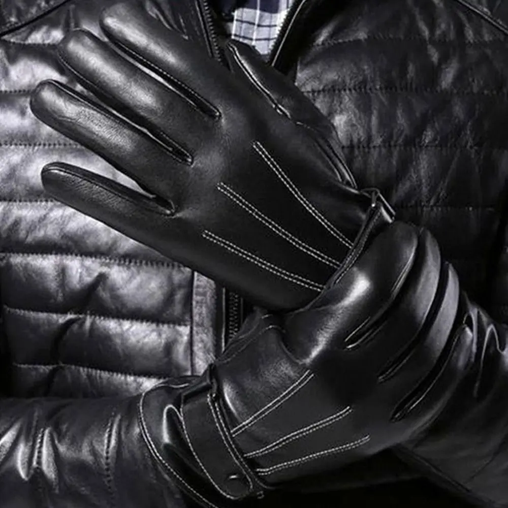 High Quality Warm Autumn Windproof Leather Gloves Winter Screen Mittens Gloves Full Finger Gloves