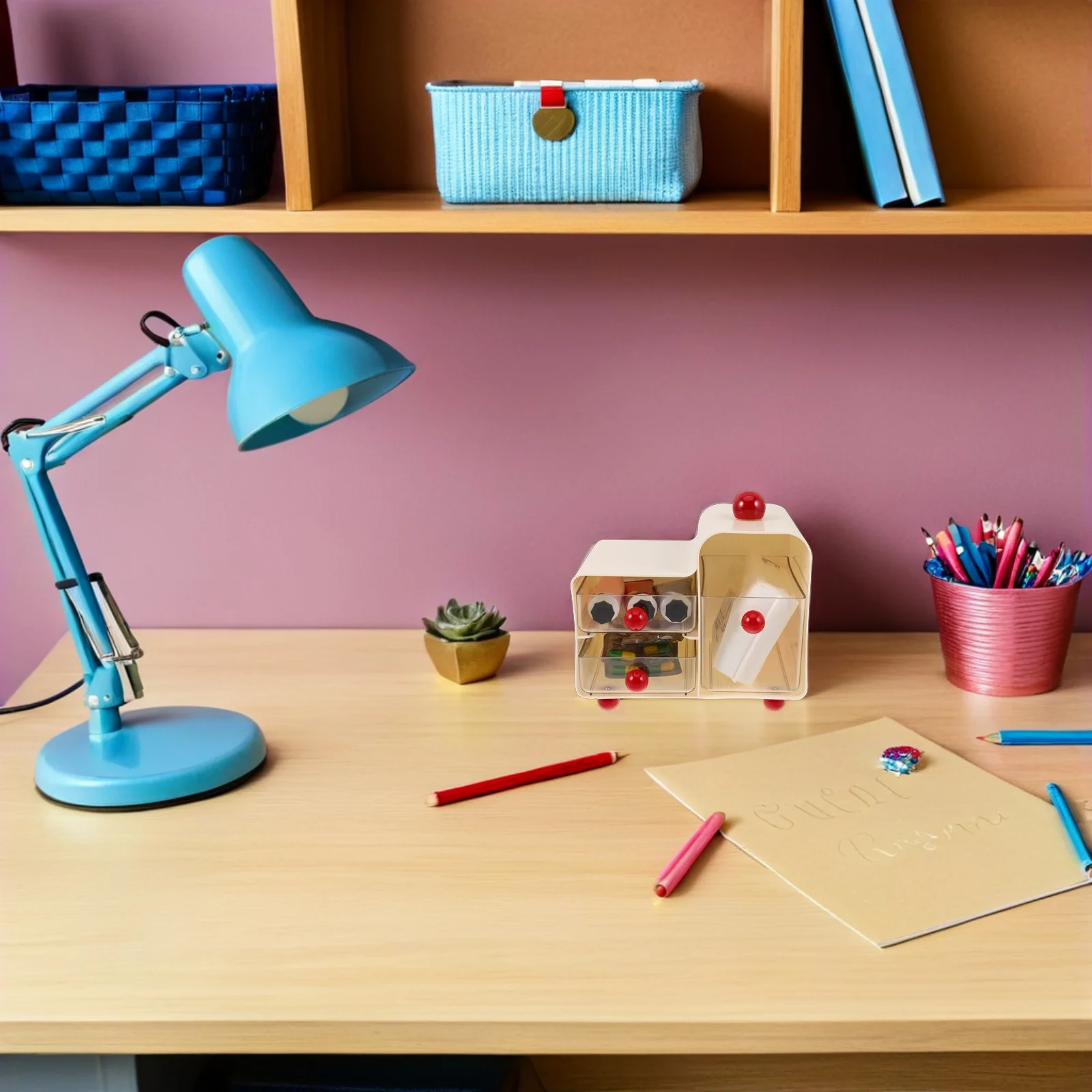 

Desktop Storage Box Plastic Clear Drawer Organizer for Desk Table Makeup Bedroom Office Stationery Storage Box