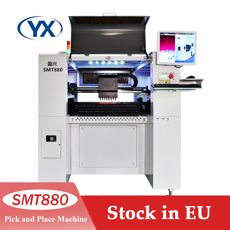Stock in EU SMT880 8 Head Pcb Placement Equipment SMD SMT Line Chip Mounter Automatic LED High Speed Pick and Place Machine