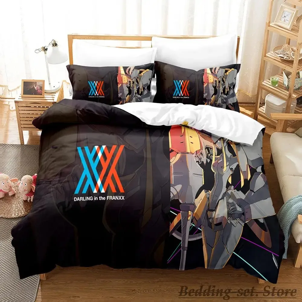 Kawaii Darling In The Franxx Bedding Set Single Twin Full Queen King Size Bed Set Aldult Kid Bedroom Duvetcover Sets Anime