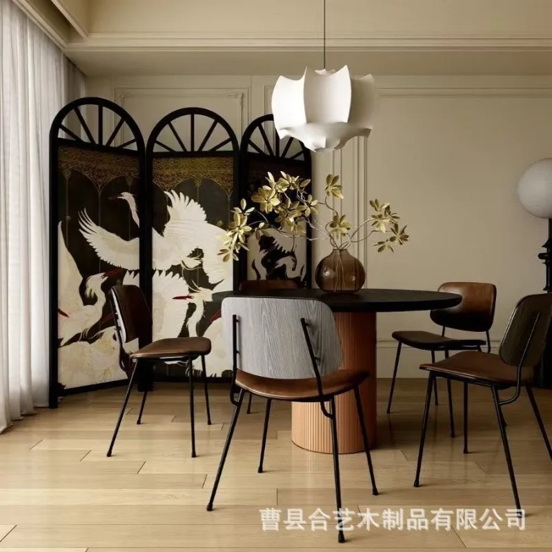 New Chinese-style wooden folding screen floor-to-ceiling porch decorative partition studio blocking solid wood screen folding sc
