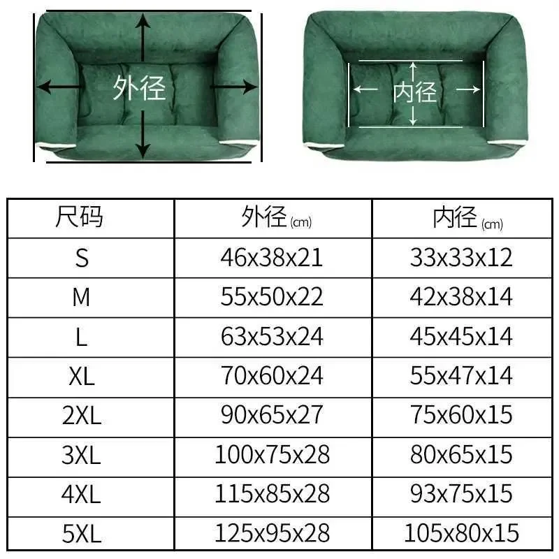 Kennels Pens S/M/L/XL Bed Sofa Deep Sleep Square Thickened Warm Cat Mat Small Dog House Pet Products Breathable Blanket Winter Y