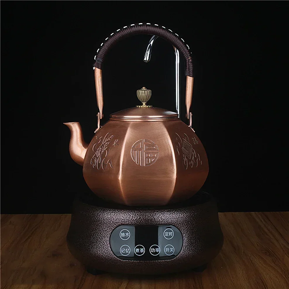 

1.65L Copper Kettle For Boiling Water Handmade Red Copper Teapot Octagonal Copper Kettle Home Boiling Teapot Health Tea Pot