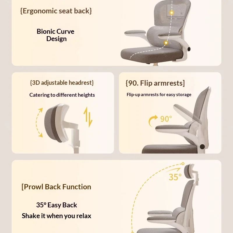 Ergonomic Mesh Office Chair Adjustable Lumbar Support Headrest Recliner Gaming Desk Chair Rolling Furniture Gaming Chair