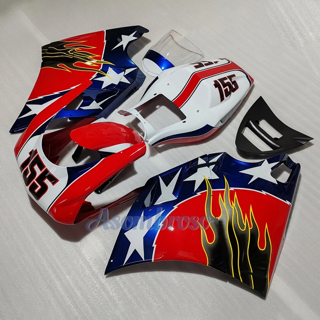 Fit for Ducati 916 996 748 998 Motorcycle Full Fairing 1994 1995 1996 1997 1998 1999 2000 2001 2002 Flame Sticker Body Cowl