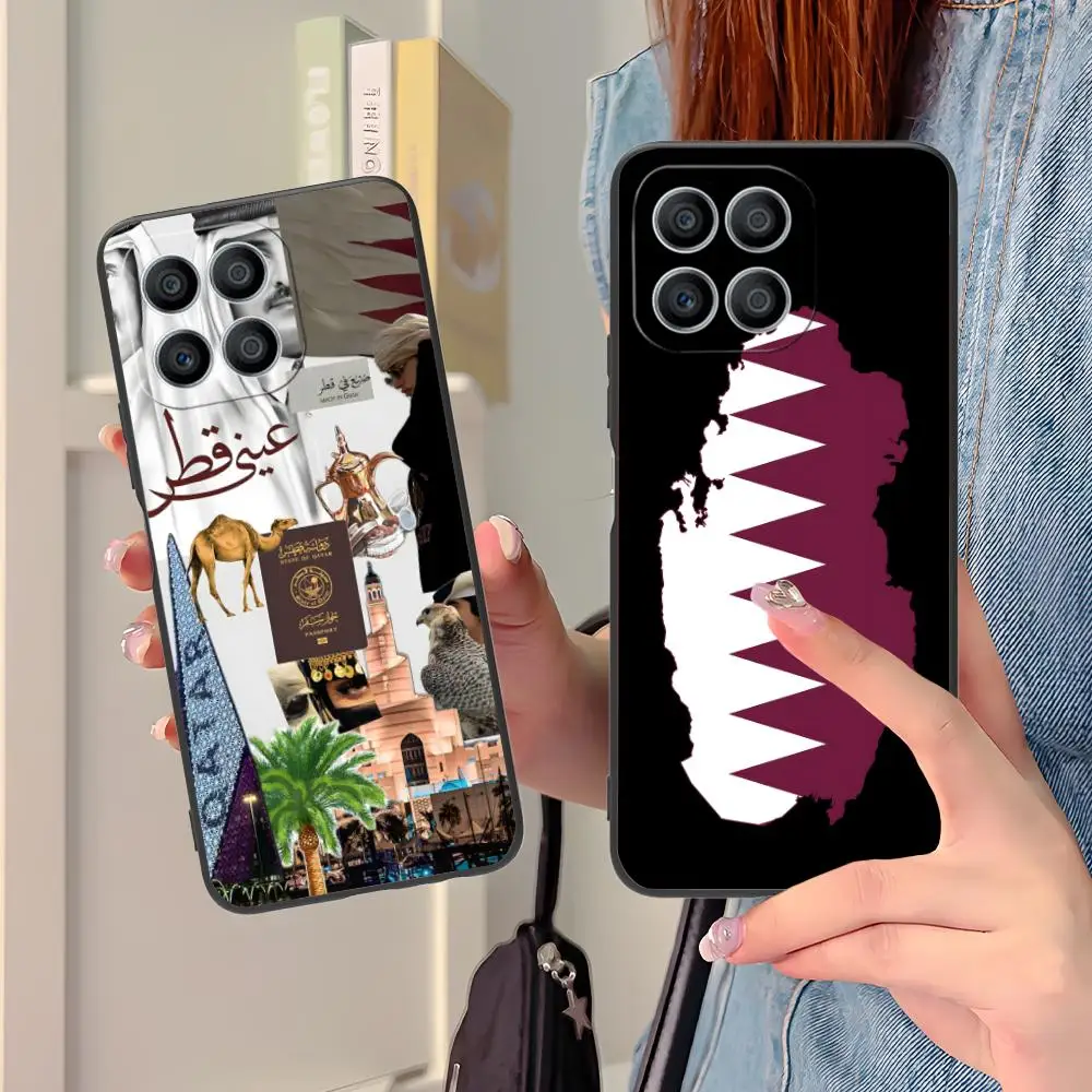 

Qatar Flag Mobile Phone Case for Honor 90 80 70 60 50 30 20 10 9 8 7 Pro S SE Lite 5G Colour Printing Protective Luxury Pretty