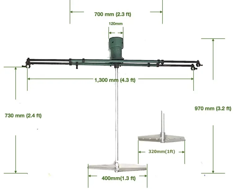 TY91215 IBC standard container Mixer Pneumatic Agitator 400mm (15-3/4