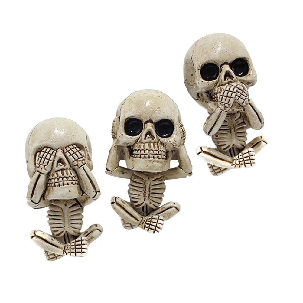 3 Pcs Car Vent Clips Decor Three Ghosts Decoration Decorations 6x6x38cm Air Skull Aromatherapy Interior Accessories