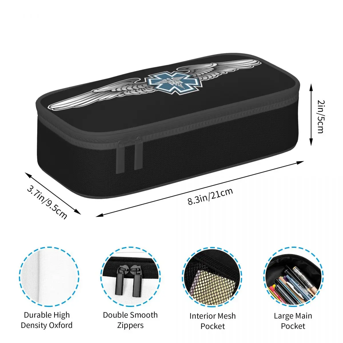 مخصص نجمة الحياة شعار مقلمة لفتاة صبي سعة كبيرة شعار EMT صندوق القلم حقيبة الملحقات المدرسية #5