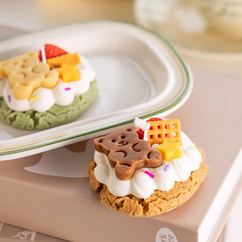 Emulational Cookies Candle Silicone Mold Fondant Baking Mould Candy Cake Biscuit Making Tools Kitchen Supplies Candle Moulds