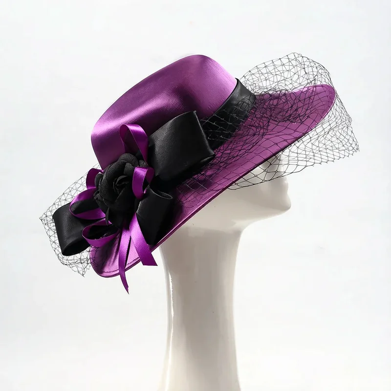 Woman French Mesh Tulle Bridal church Hat Vintage Retro Headpiece Photo Studio Headwear Wedding Dress Hair Accessories