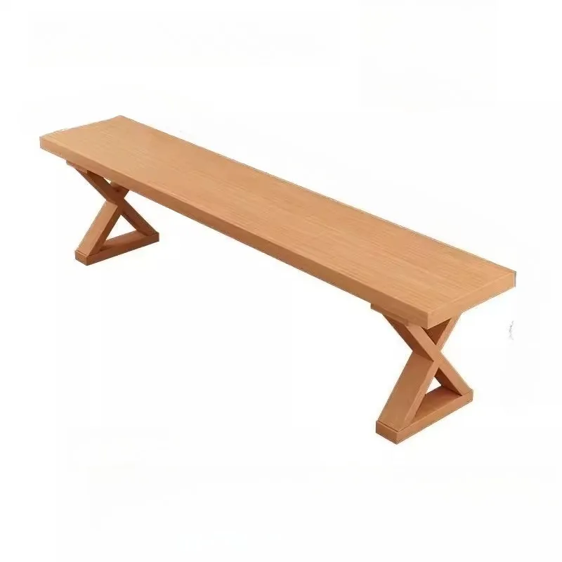 

Solid wood core rattan shoe changing stool door home widening long stool easy to enter the door integrated shoe