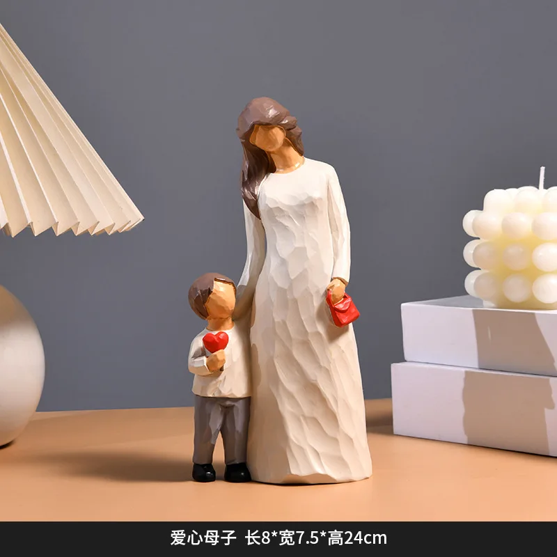 Family statue desktop ornament, living room home decoration, craft, creative wedding and new marriage gift