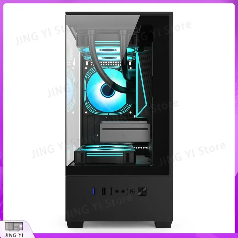 Ocean View Gaming PC Case RGB ATX Micro ATX Aluminum Alloy Computer Chassis Tempered Glass Side Panel Desktop Tower Cabinet