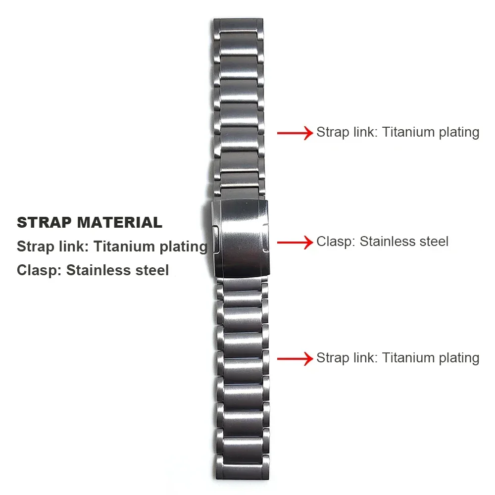 Correa de Metal de titanio para Suunto RACE, pulsera de eslabones verticales para Suunto 5 / 9 Peak Pro, repuesto de correa de reloj, 22mm
