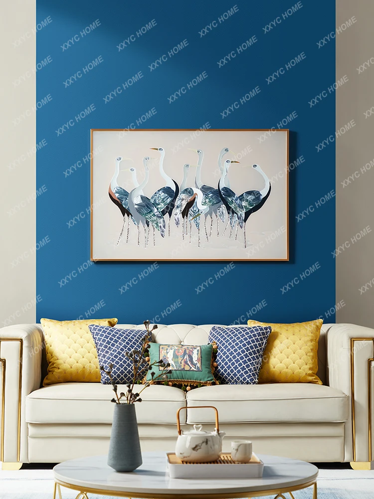 Hand Painted Enamel Decorative Painting Modern Living Room Sofa Background Wall Ruihe Hanging Painting