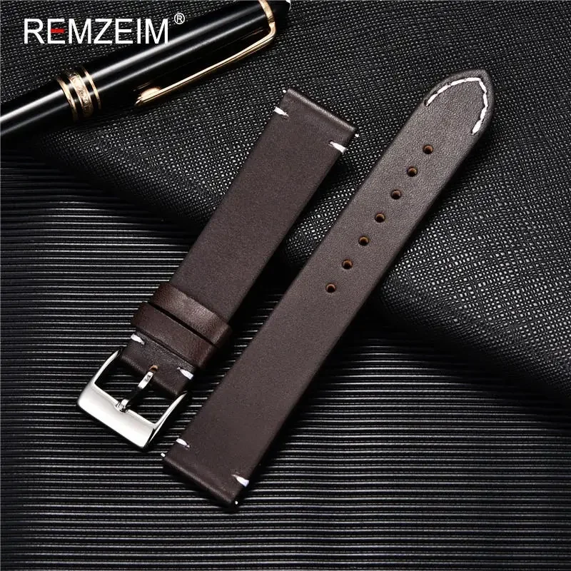 

Vintage Genuine Leather Watchbands 18mm 20mm 22mm 24mm Women Men Cowhide Quick Release Watch Band Strap Watch Accessories