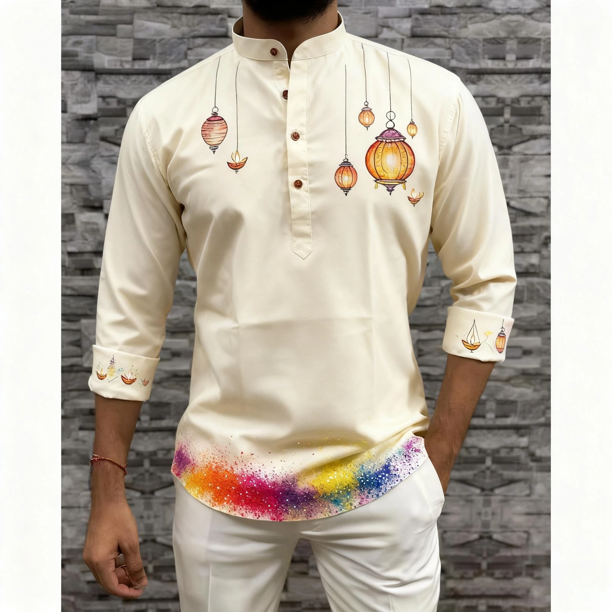 

Мусульманская мужская исламская арабская лоскутная полосатая вышивка Ид мусульманская рубашка Jubba повседневная свободная абайя Ropa Camisas De Hombre