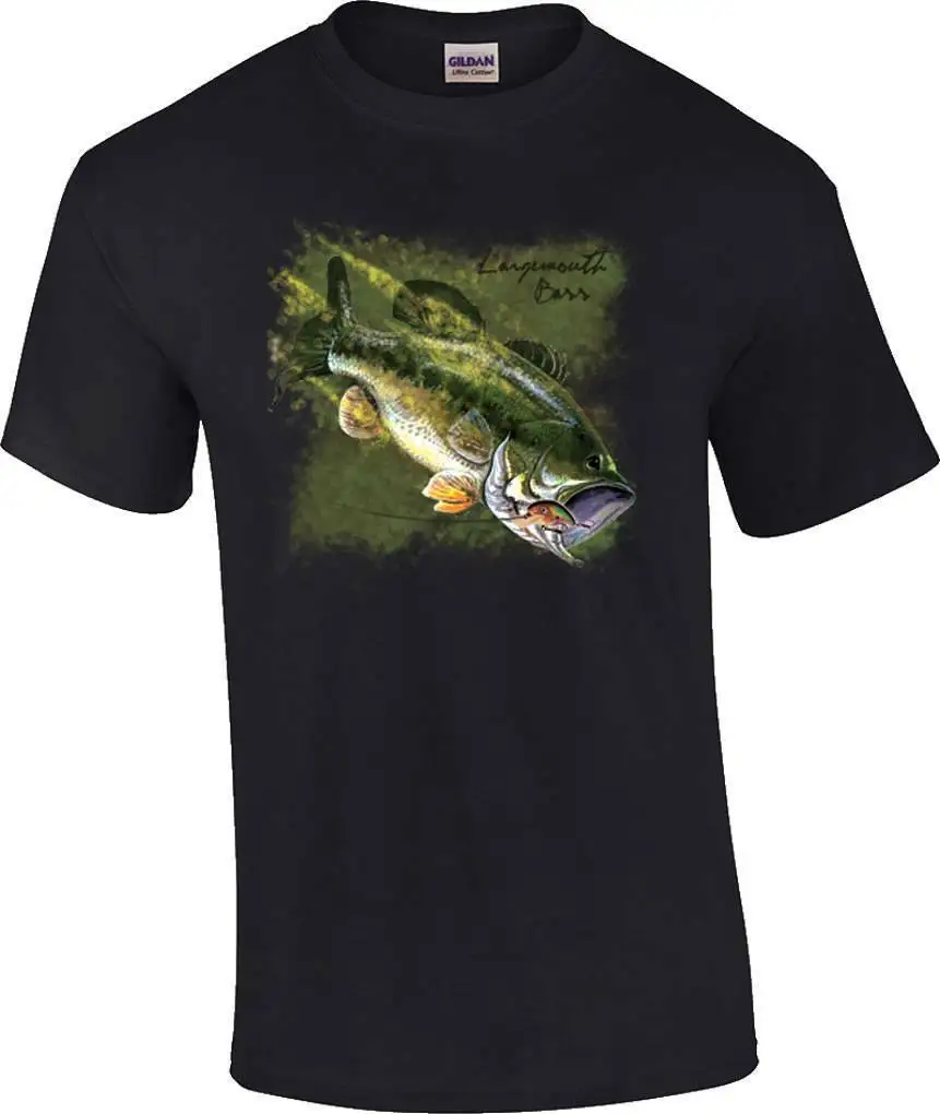 Largemouth Bass Fishing Fisherman Anglers Gift T-Shirt 100% Cotton O-Neck Summer Short Sleeve Casual Mens T-shirt Size S-3XL