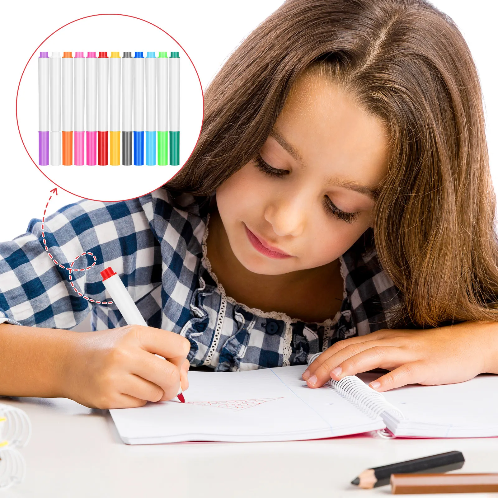 12Pcs Erasable Liquid Pens for LED Light Boards Acrylic Surfaces Whiteboards Blackboards Quick Dry Vivid Colors Comfortable Grip