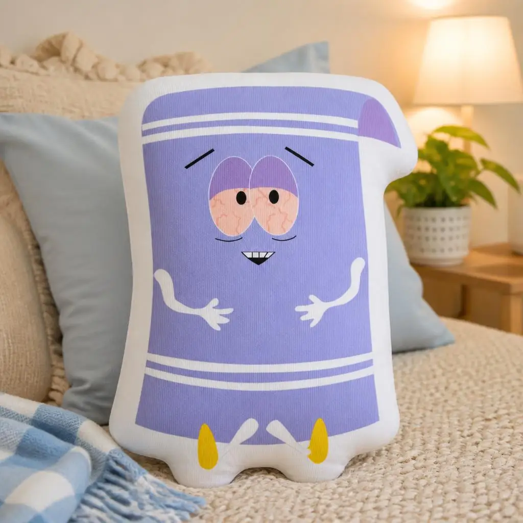 Towelie Shaped Throw Pillow Cartoon Cushion Stuffed Decorative Pillow Souths Parked Fan Gift for Sofa Bedroom Cute Home Decor
