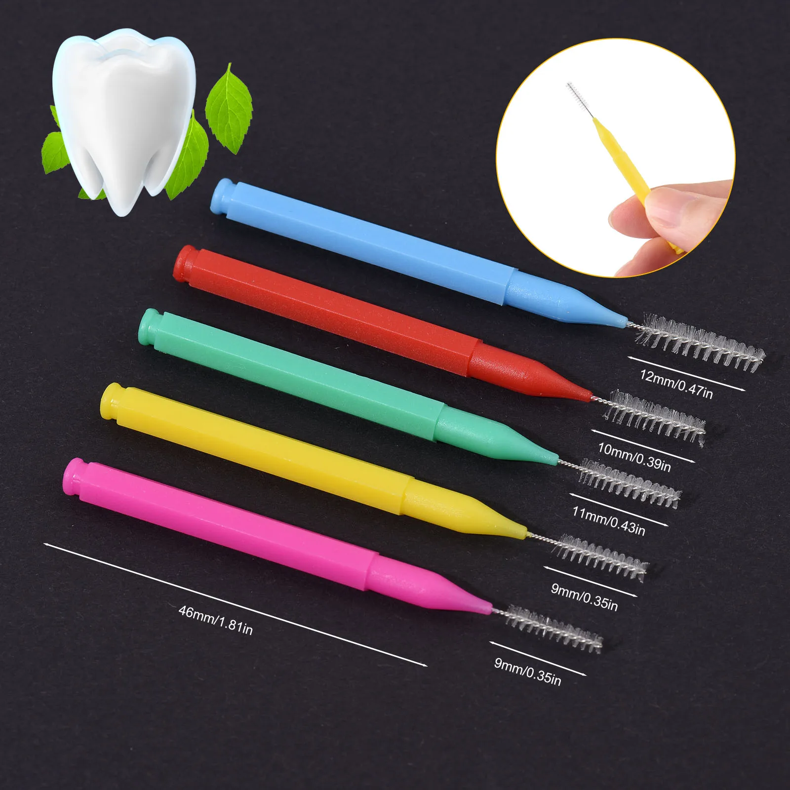 100 stücke Interdentalbürsten Zahnseide Zahnstocher Kieferorthopädische Zahnspangen Pinsel Zahn Reinigung Werkzeug Mundpflege Zahn Reinigung Werkzeug – Detail 6
