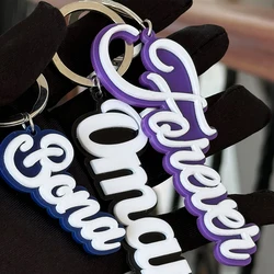 Custom Name Acrylic Keychain Personalized Double Layer Nameplate Key Ring Memorial Anniversary Gift For Family Couple Jewelry
