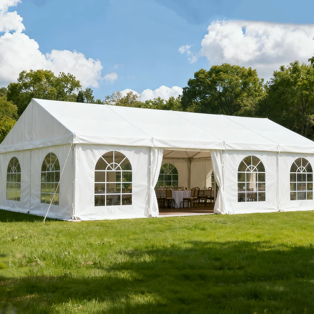 STLF 공장 맞춤형 대형 알루미늄 방수 투명 단일 육각형 텐트 야외 결혼식 활동용 모든 계절용