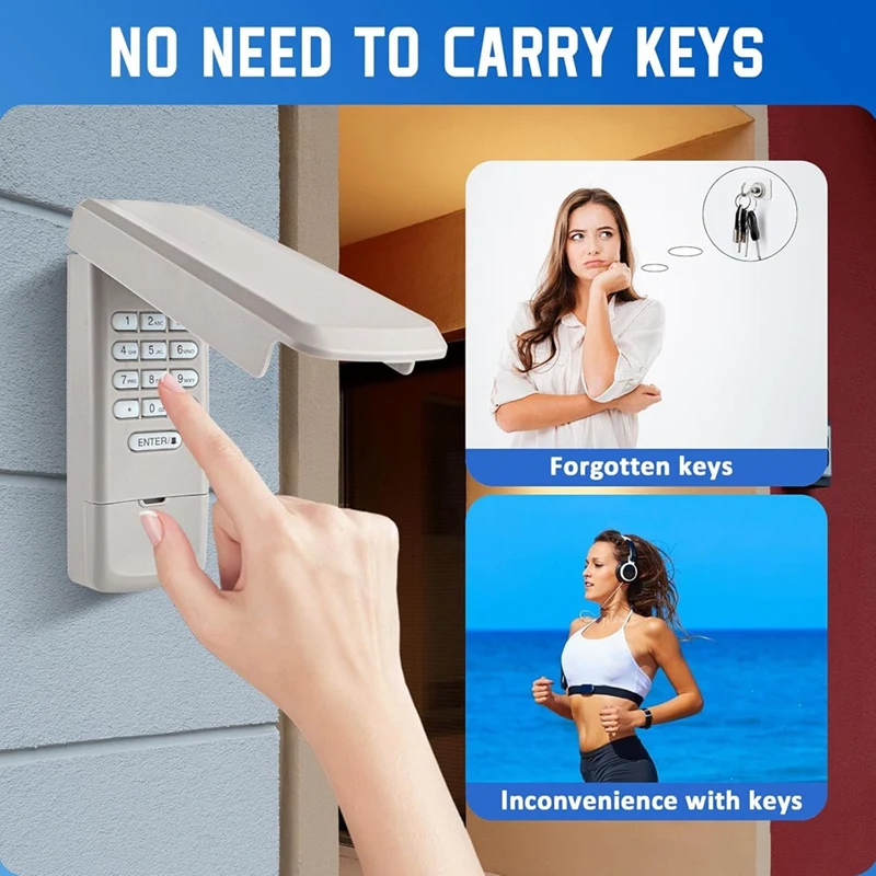 Teclado abridor de porta de garagem FULL-877MAX com 2 controles remotos de abridor de porta de garagem, substitui controle remoto 893LM 893Max 971LM 371LM