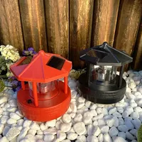 1x LED Solar Lighthouse Garden Lawn Light Outdoor Garden Waterproof Street Light Landscape Light Rockery Decoration Lighthouse