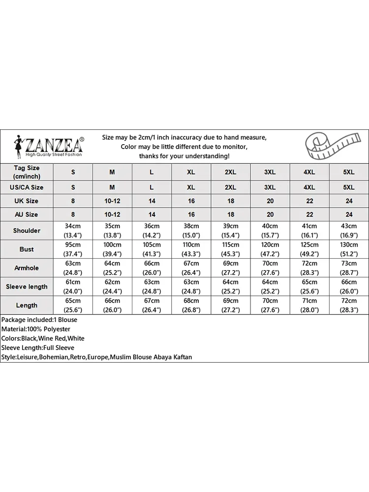 ZANZEA 여성 가을 패치워크 블라우스 2025 무슬림 패션 셔츠 플리츠 풀오버 여성 우아한 롱 랜턴 슬리브 탑