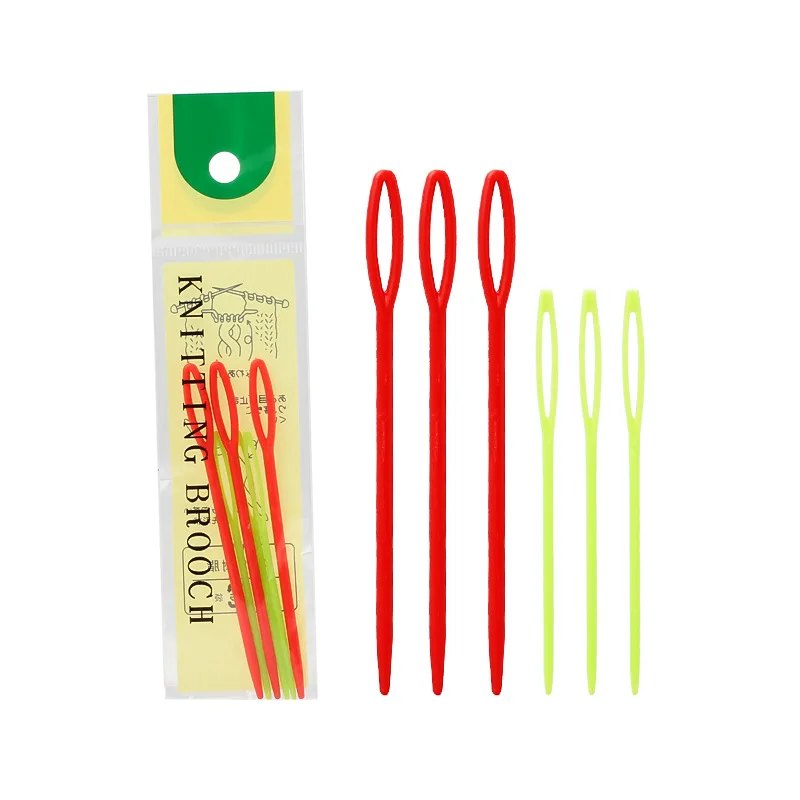 3Pcs Plastic Knitting Sewing Needles Curved Crochet U-shaped Large Eye Needle for Manual Scarf Sweater Twist Weaving Tools