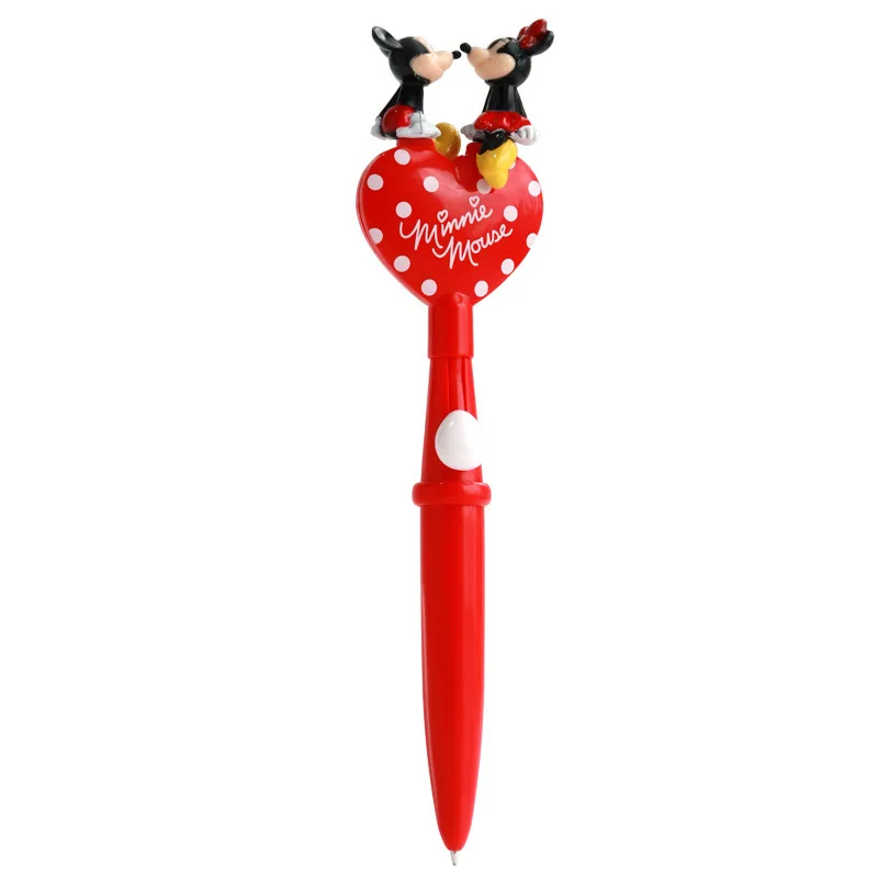 Authentieke Disney Mickey En Minnie 3d Modellering Pen Briefpapier Creatieve Cartoon Student Balpen Schattige Beperkte Handtekening Pen